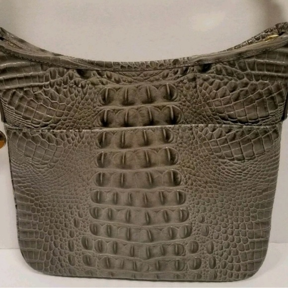 Brahmin Gray Crocodile Embossed Crossbody Bag - Picture 2 of 7